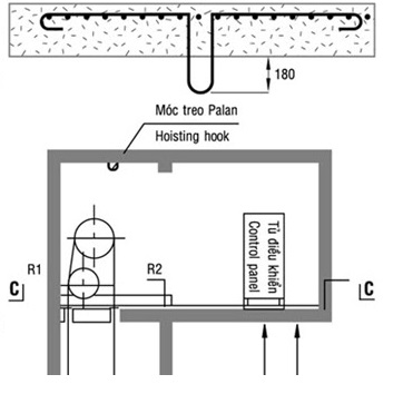 Tác dụng của móc treo pa lăng trong hố thang máy