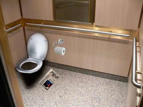 Độc đáo với thang máy có nước uống, nhà vệ sinh ở Nhật