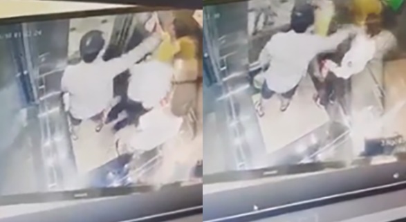 Người đàn ông vô cớ đánh bé trai trong thang máy