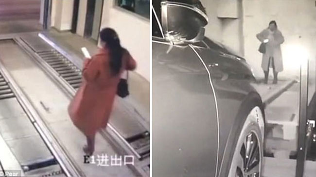 Đi nhầm thang máy người phụ nữ bị ôtô đâm